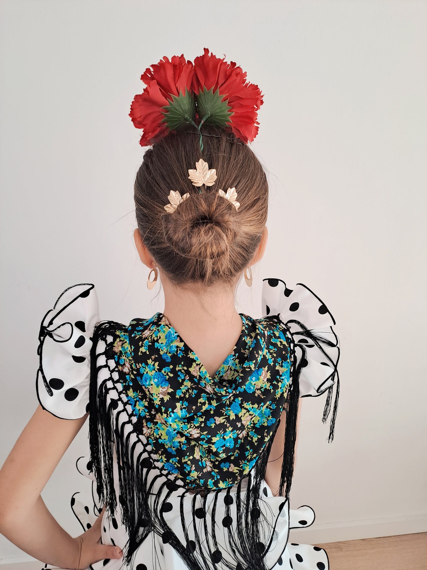 Mantoncillo estampado florecita turquesa