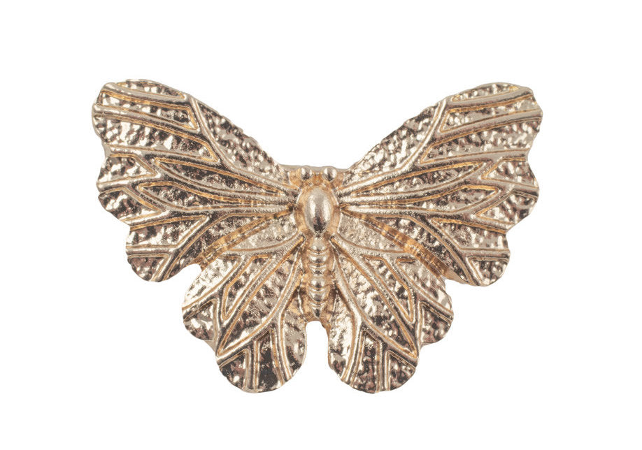 Broche flamenco en forma de mariposa dorada para niña, ideal para mantoncillos en ferias y romerías - MiBebesito