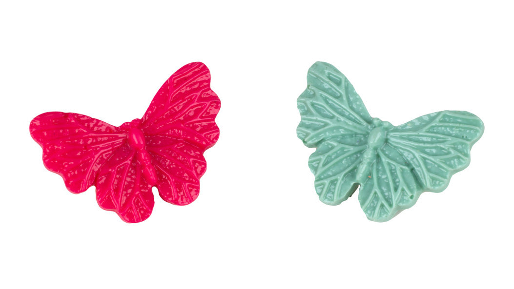 Broche flamenco en forma de mariposa de colores para niña, ideal para mantoncillos en ferias y romerías - MiBebesito