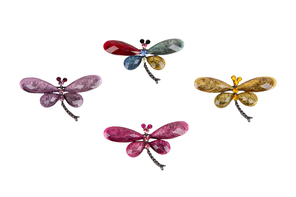 Broche flamenco en forma de libélula de colores para niña, ideal para mantoncillos en ferias y romerías - MiBebesito