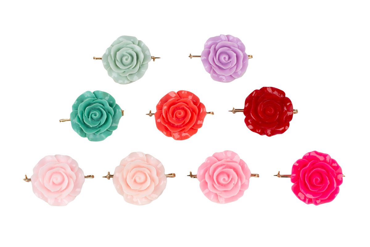 Broche flamenco en forma de flor para niña, ideal para mantoncillos en ferias y romerías - MiBebesito