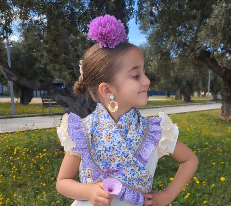 Flor de flamenca estilo margarita para niñas - MiBebesito