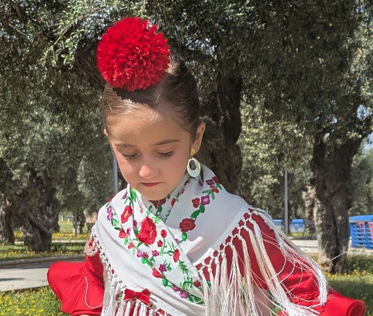Flor de flamenca estilo margarita para niñas - MiBebesito