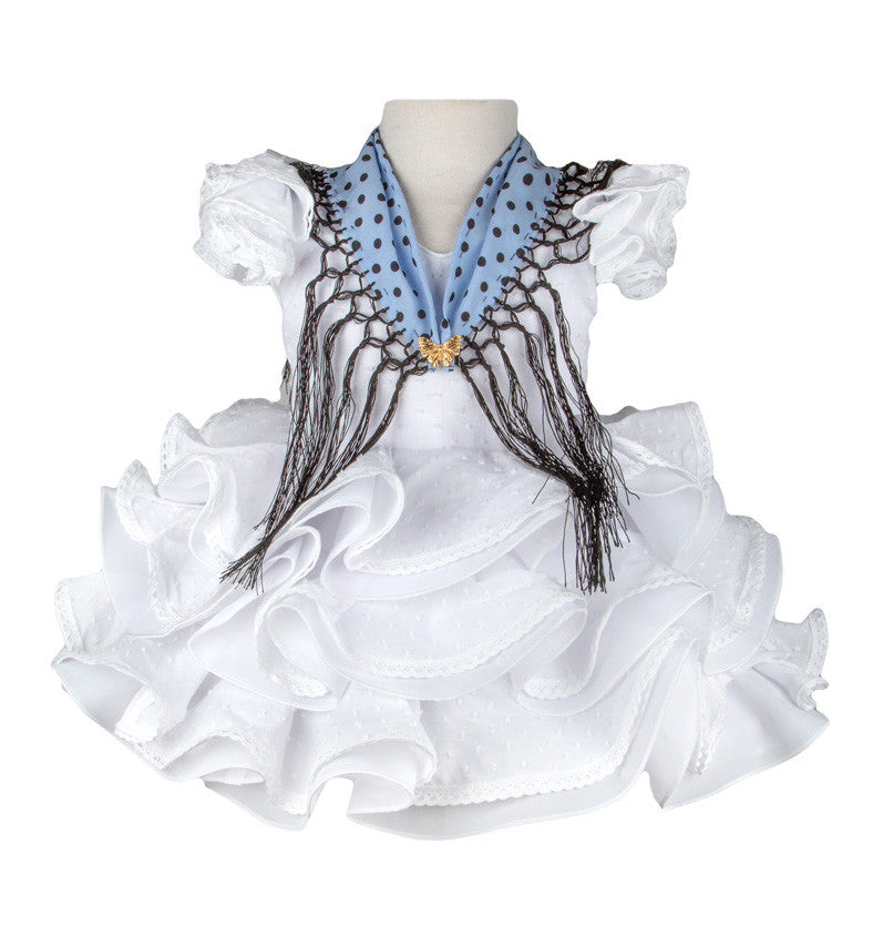 Mantoncillo celeste lunar negro niña