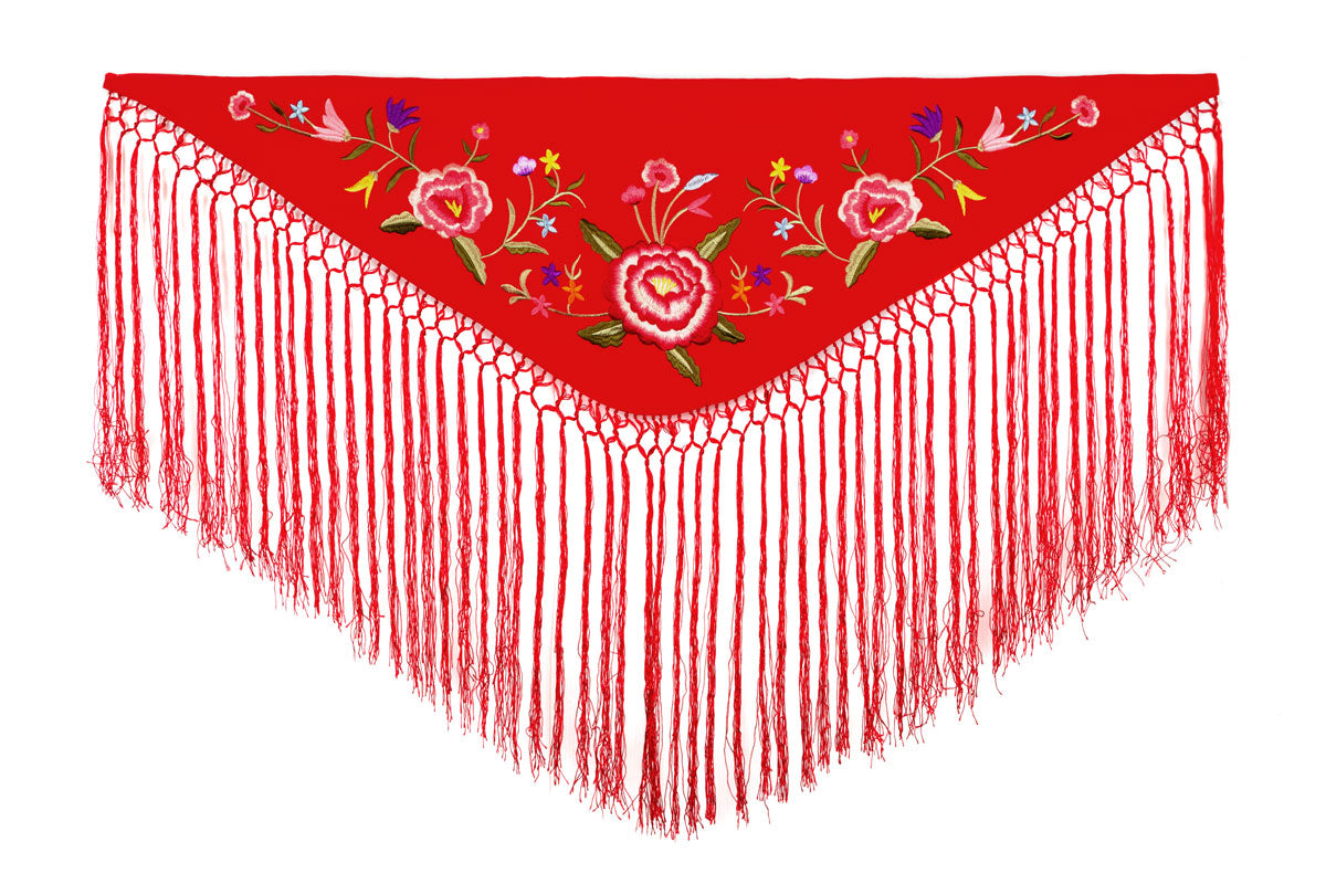 Mantoncillo niña bordado niña rojo - MiBebesito