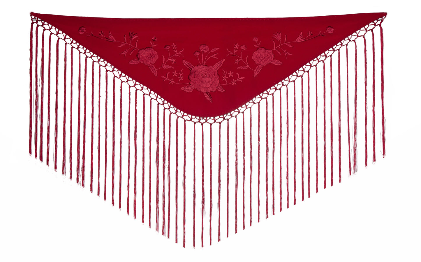 Mantoncillo niña bordado a tono burdeos - Mibebesito