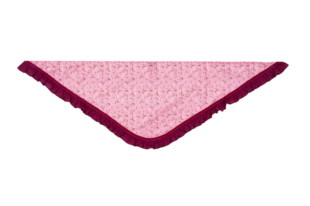 Pañoleta niña flores rosa y buganvilla