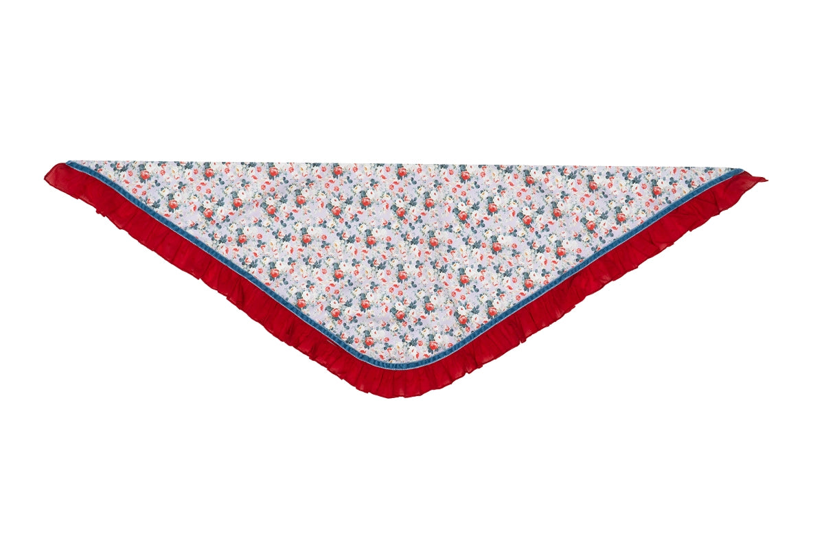 Pañoleta niña Liberty malva claro y rojo