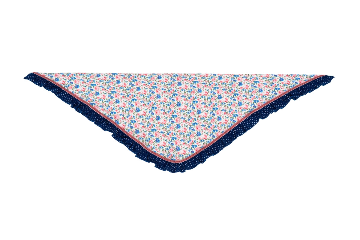 Pañoleta flamenca niña Liberty rosa y azul eléctrico MiBebesito