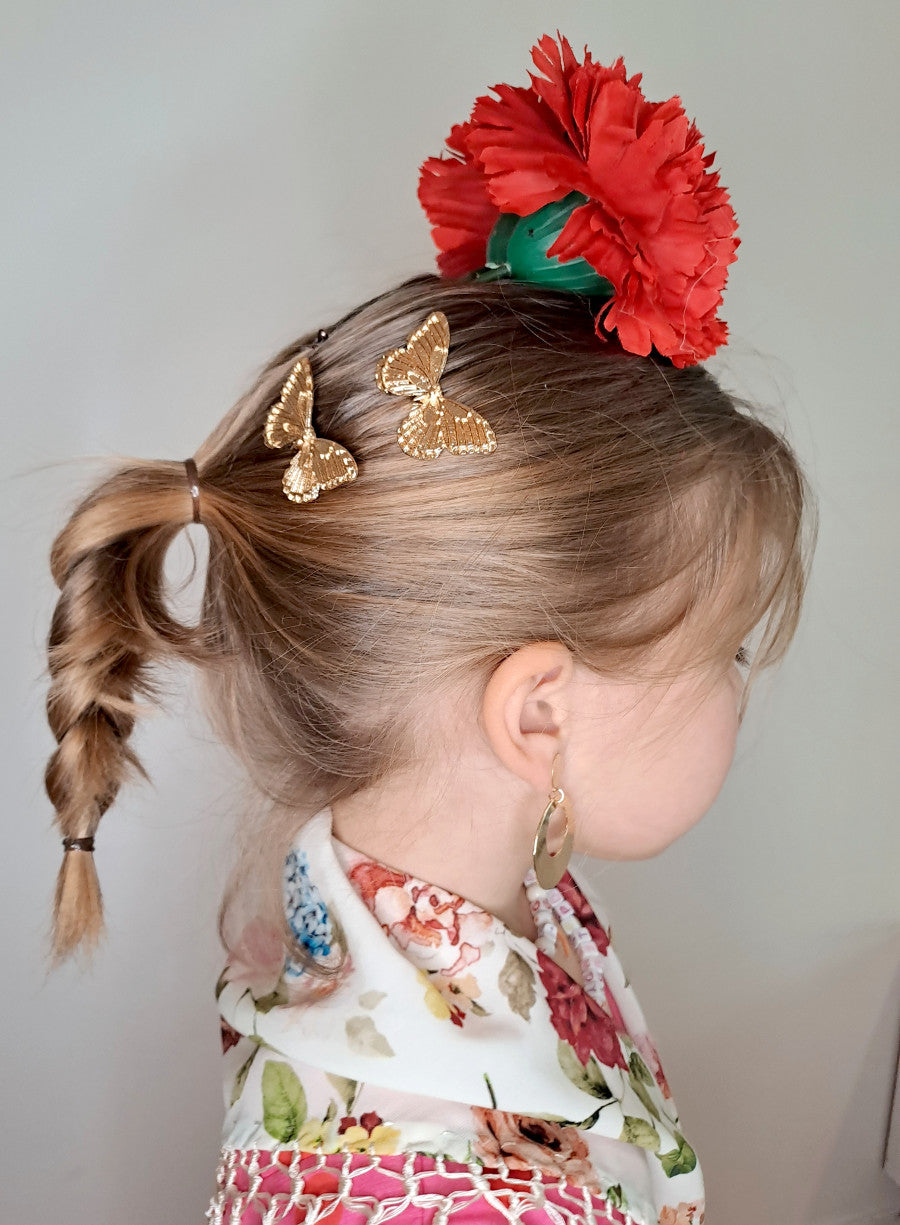 Peinecillo oro mariposa grande para niña MiBebesito