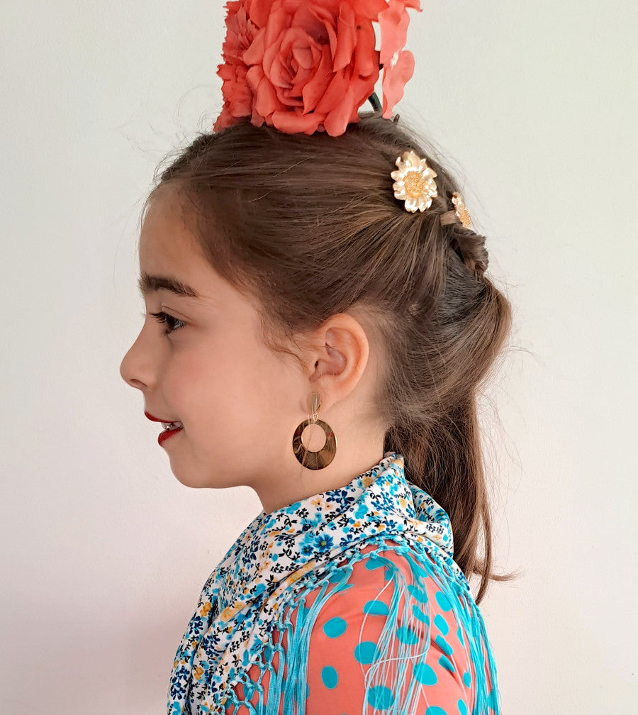 Peinecillo para el pelo flor pequeño dorado MiBebesito