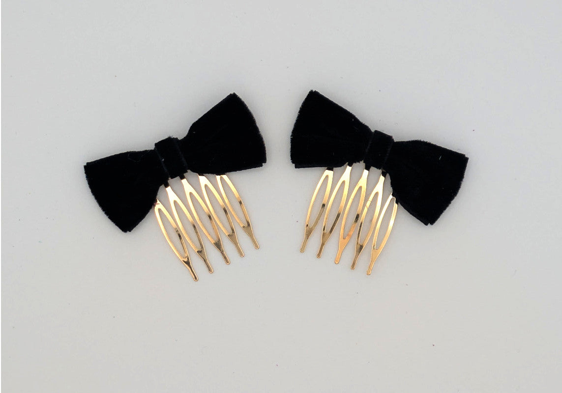 Peinecillo flamenca niña lazo terciopelo negro MiBebesito