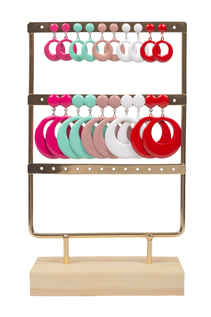 Pendientes de flamenca para niña en forma de aro liso, disponibles en varios colores y tallas - MiBebesito