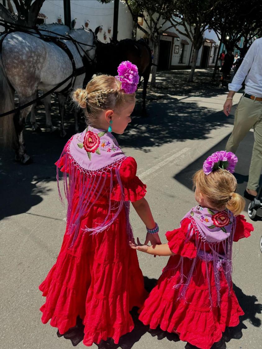 Vestido de flamenca plumeti rojo