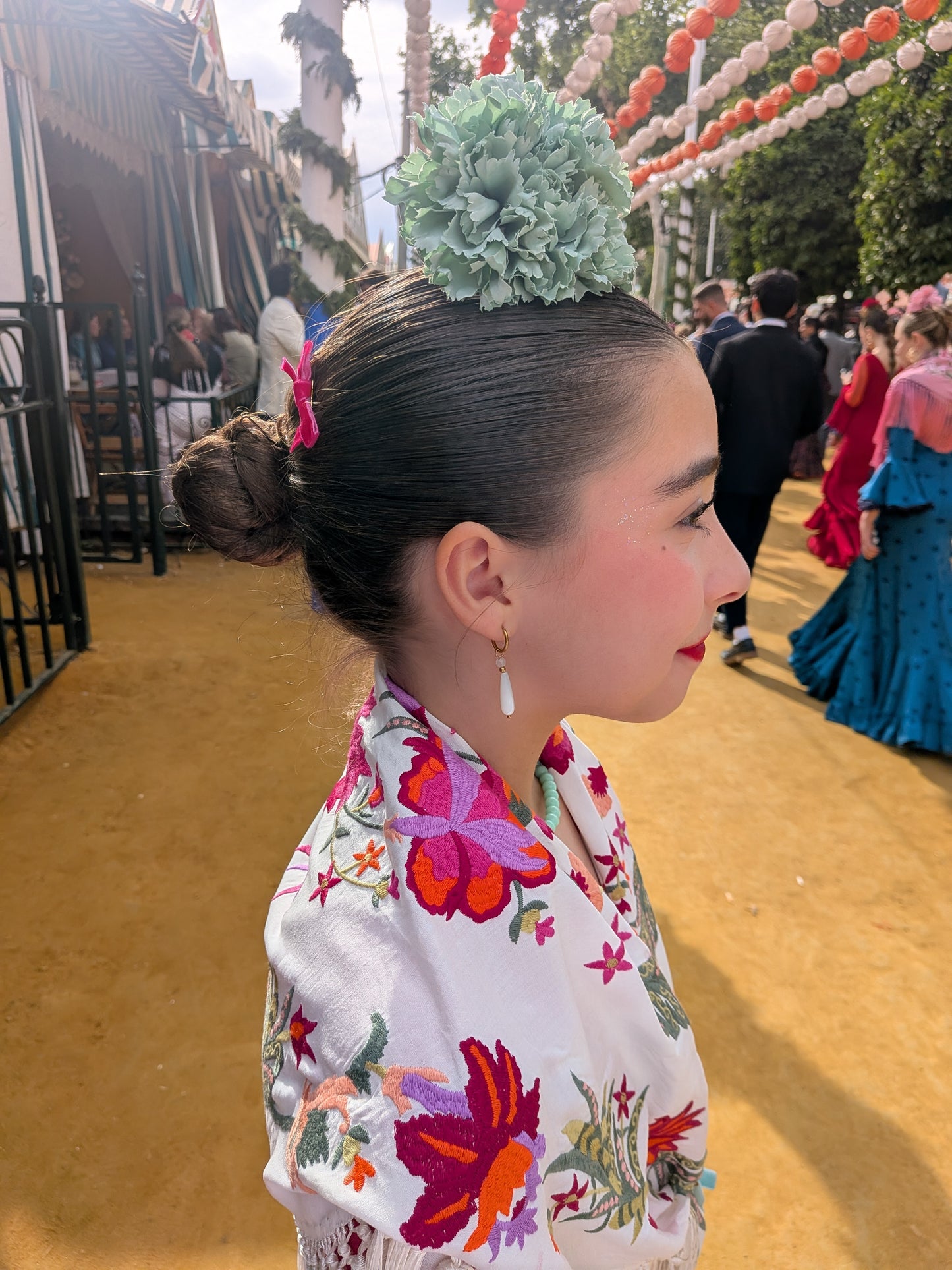 Pendientes lágrima niña nacar
