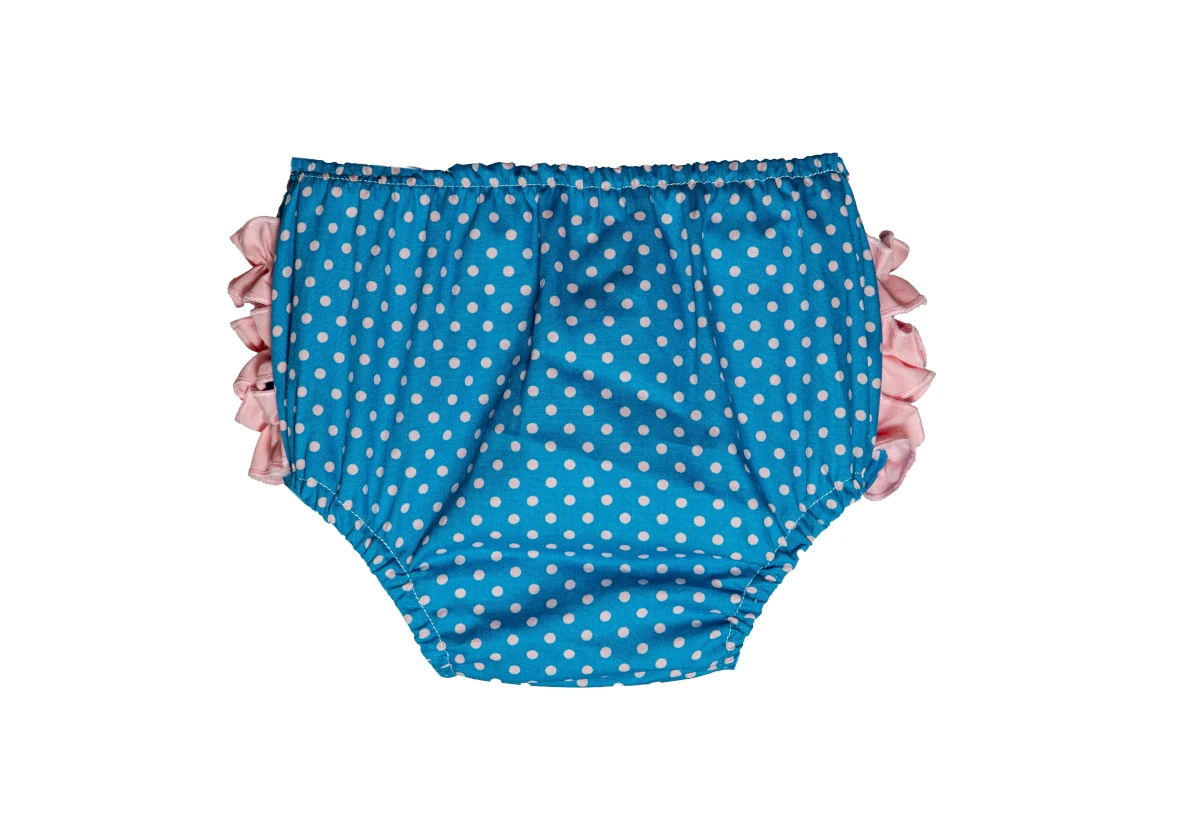 Traje flamenca bebé azul petróleo lunar rosa