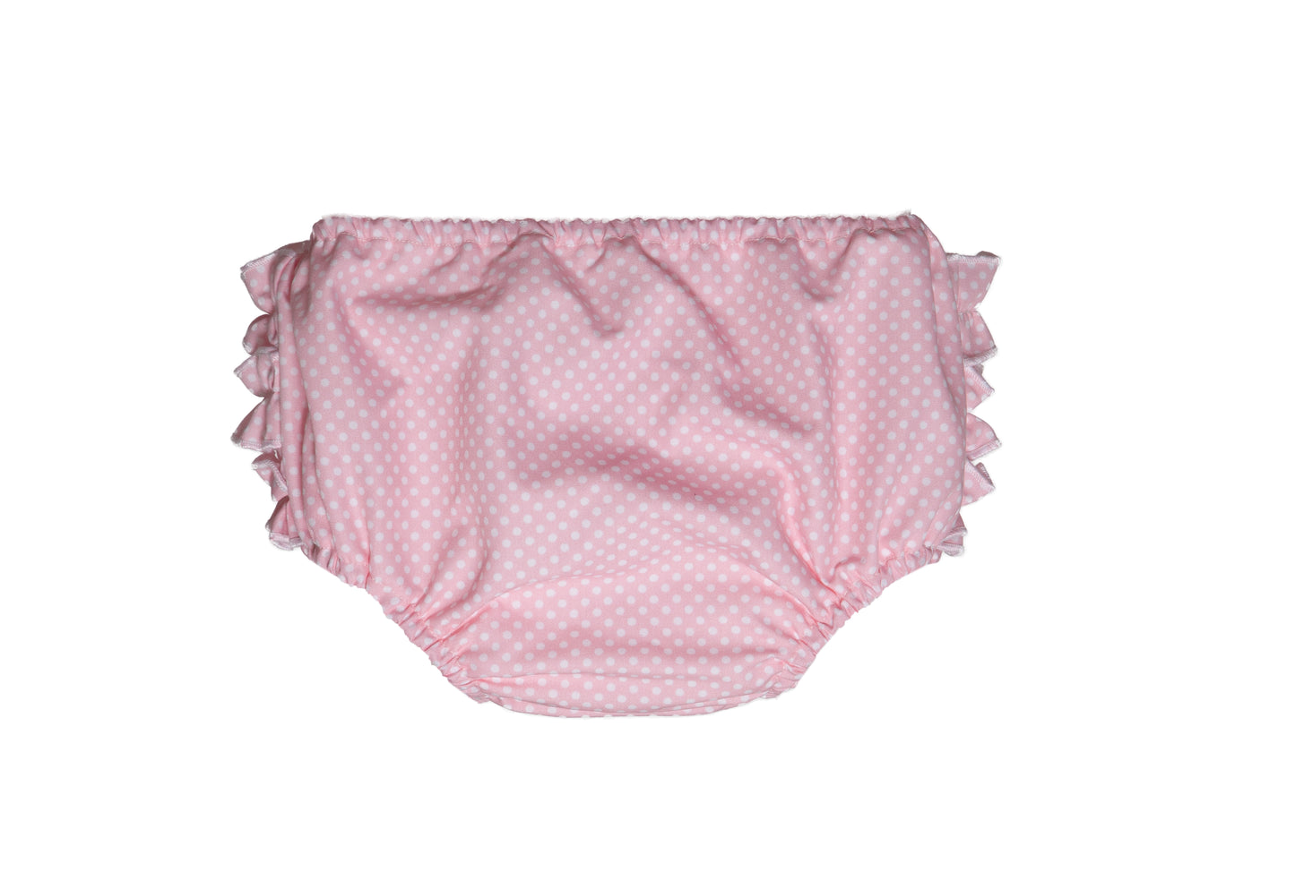 Traje flamenca bebé rosa lunar blanco braguita a juego