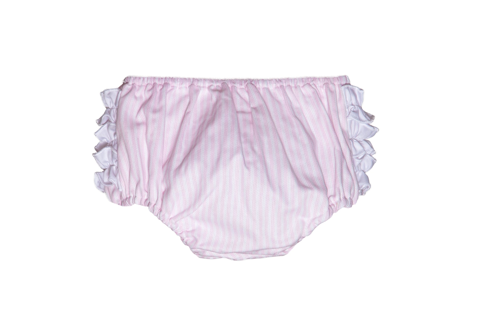 Traje flamenca bebé rayas rosa y blanco braguita a juego MiBebesito