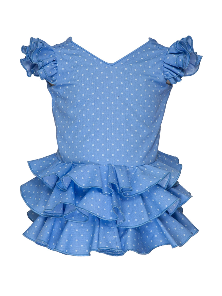 Traje flamenca bebé azul lunar a tono MiBebesito