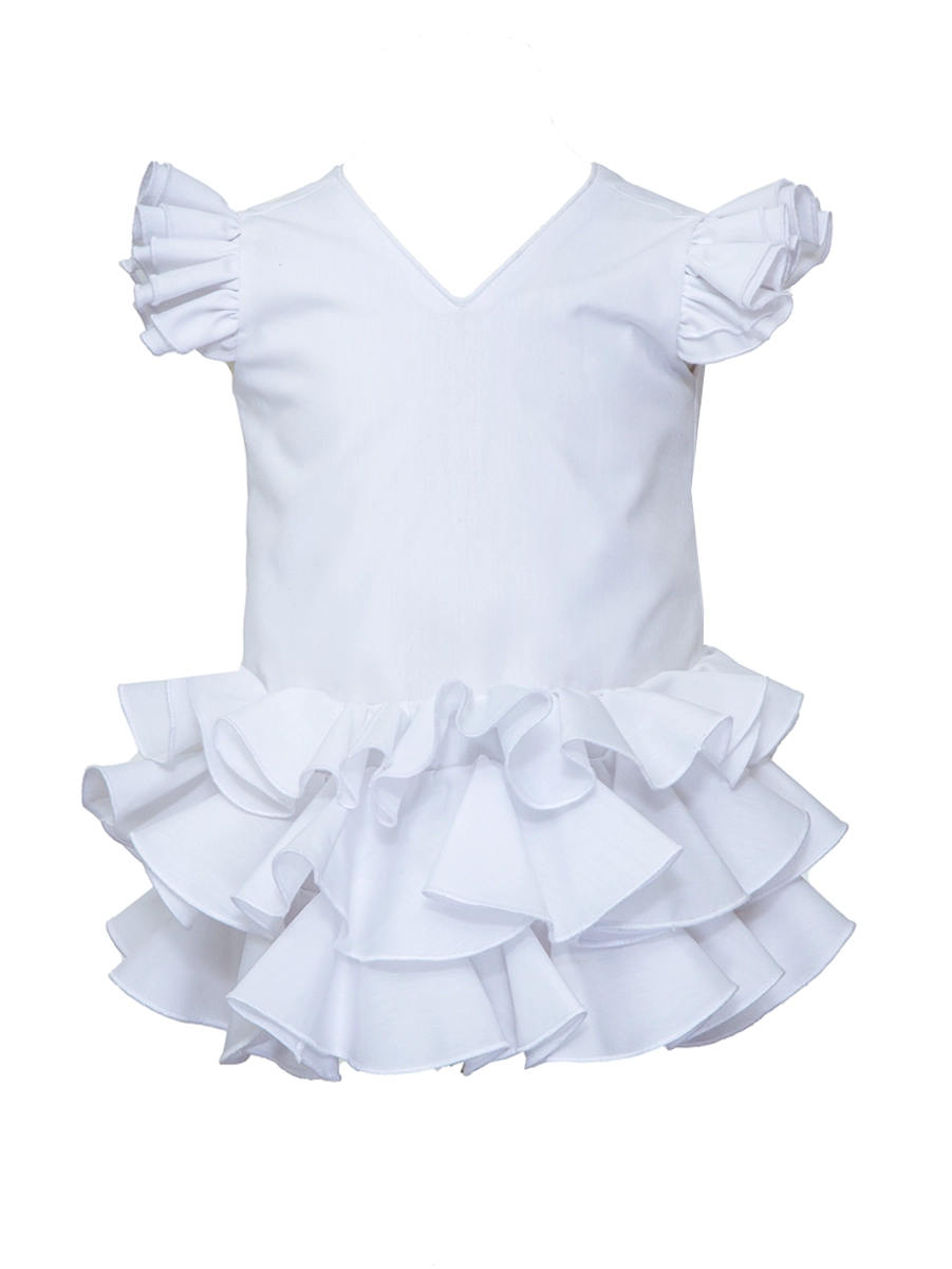 Traje de flamenca bebe clásico blanco
