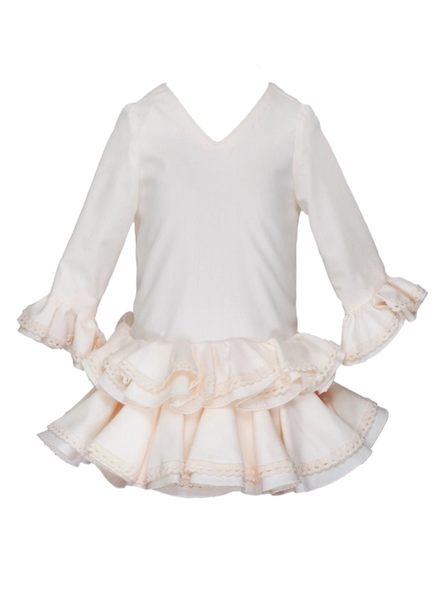 Traje flamenca bebé marfil con puntilla