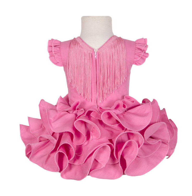 Traje de flamenca niña clásico rosa barato MiBebesito