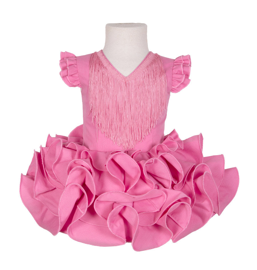 Traje de flamenca niña clásico rosa barato MiBebesito