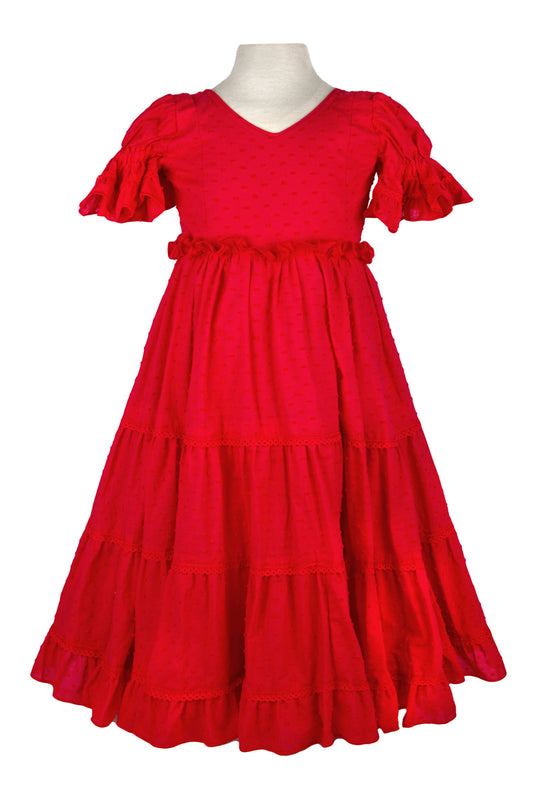 Vestido de flamenca plumeti rojo