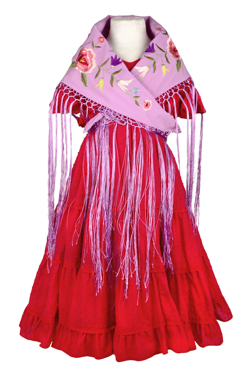Vestido de flamenca plumeti rojo