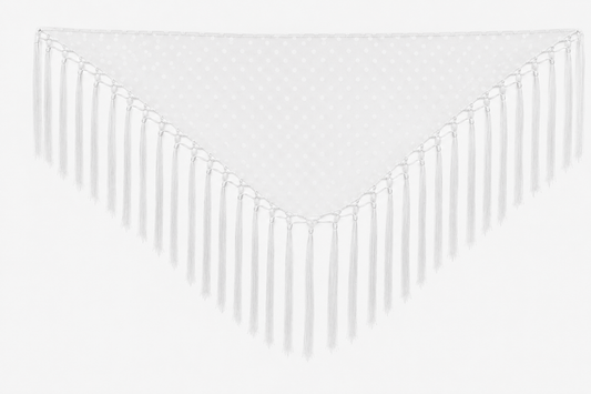Mantoncillo De Flamenca De Plumeti Blanco Para Niña - MiBebesito