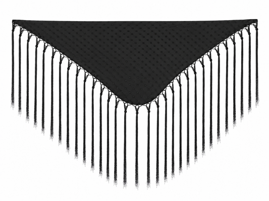 Mantoncillo De Flamenca De Plumeti Negro Para Niña - MiBebesito