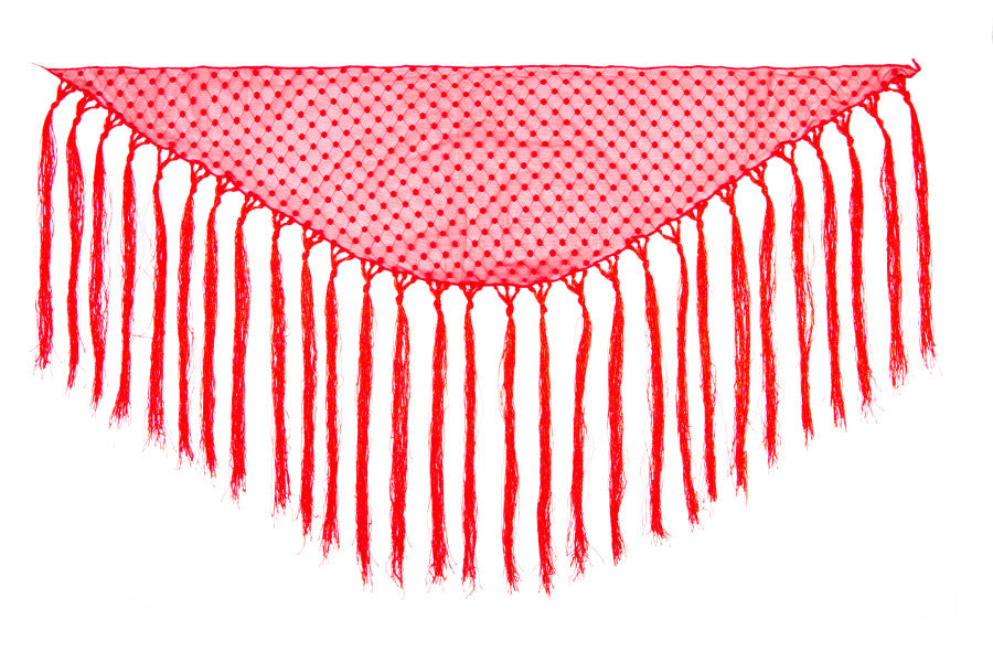 Mantoncillo De Flamenca De Plumeti Rojo Para Niña - MiBebesito