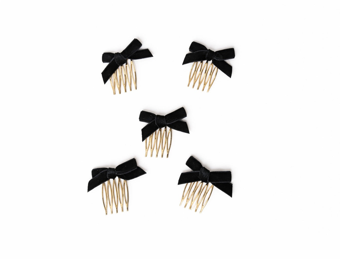 Peinecillos Lazo Terciopelo Para Niña (Pack 2 Unidades)
