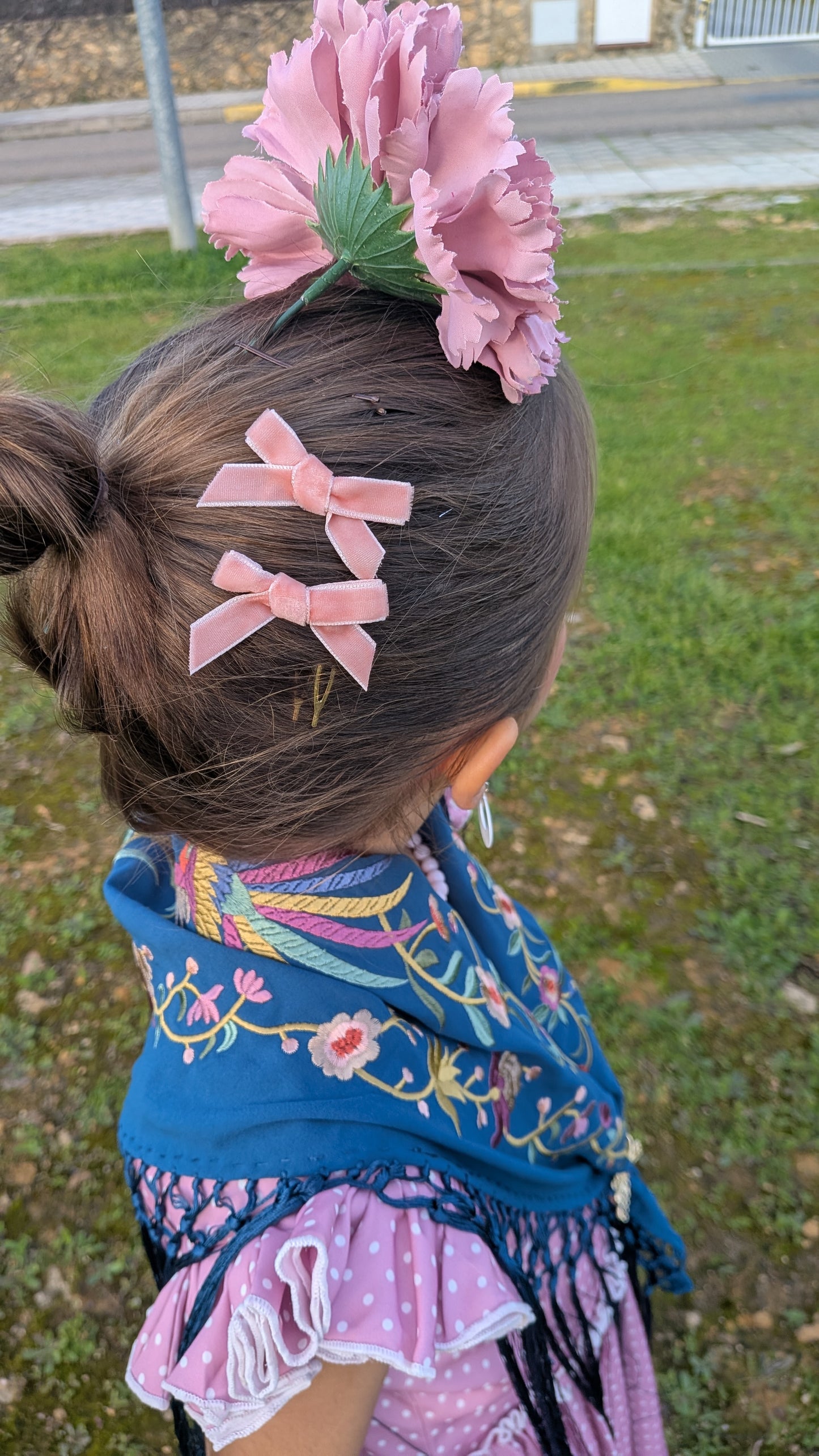 Peinecillos Lazo Terciopelo Para Niña (Pack 2 Unidades)
