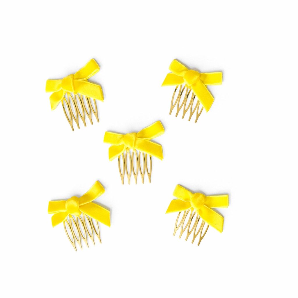 Peinecillos Lazo Terciopelo Para Niña (Pack 2 Unidades)