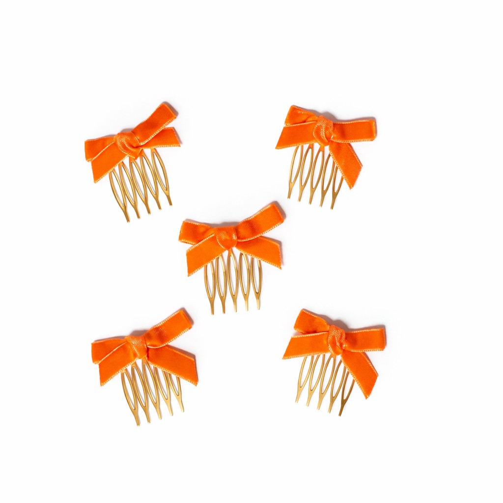 Peinecillos Lazo Terciopelo Para Niña (Pack 2 Unidades)