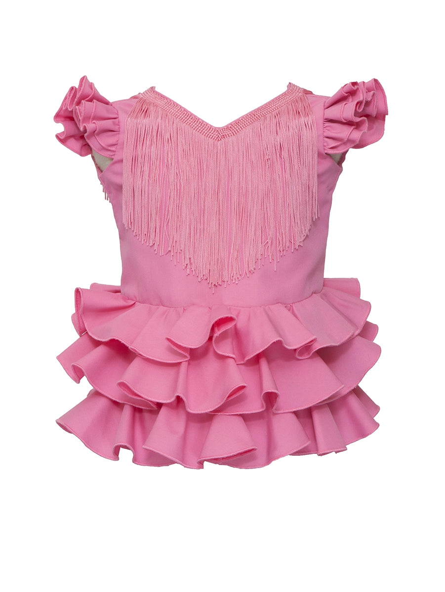 Traje de flamenca bebe clásico rosa
