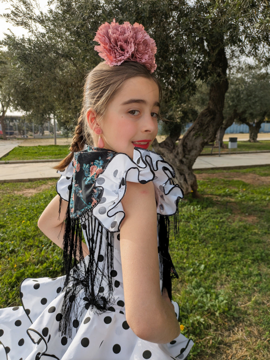 Traje de flamenca niña lunar negro MiBebesito
