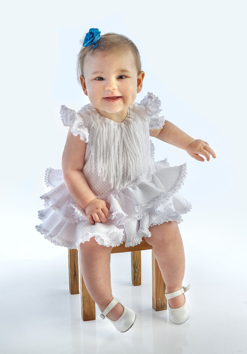 Traje de flamenca de bebé blanco