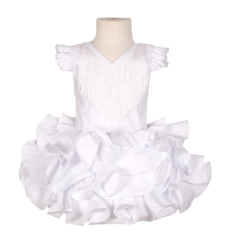 Traje de flamenca niña básico blanco